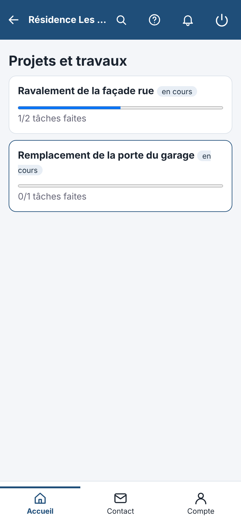 Projets et travaux